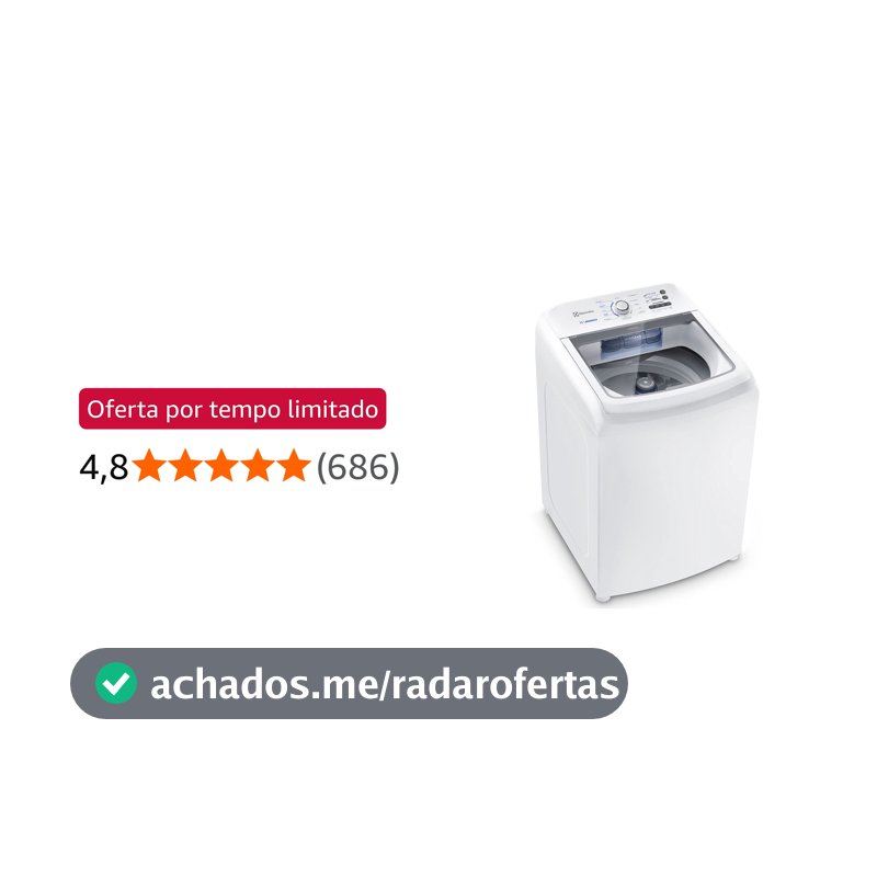Máquina de Lavar 15kg Electrolux Essential Care com Cesto Inox, Jet&Clean e Ultra Filter (LED15) 220V