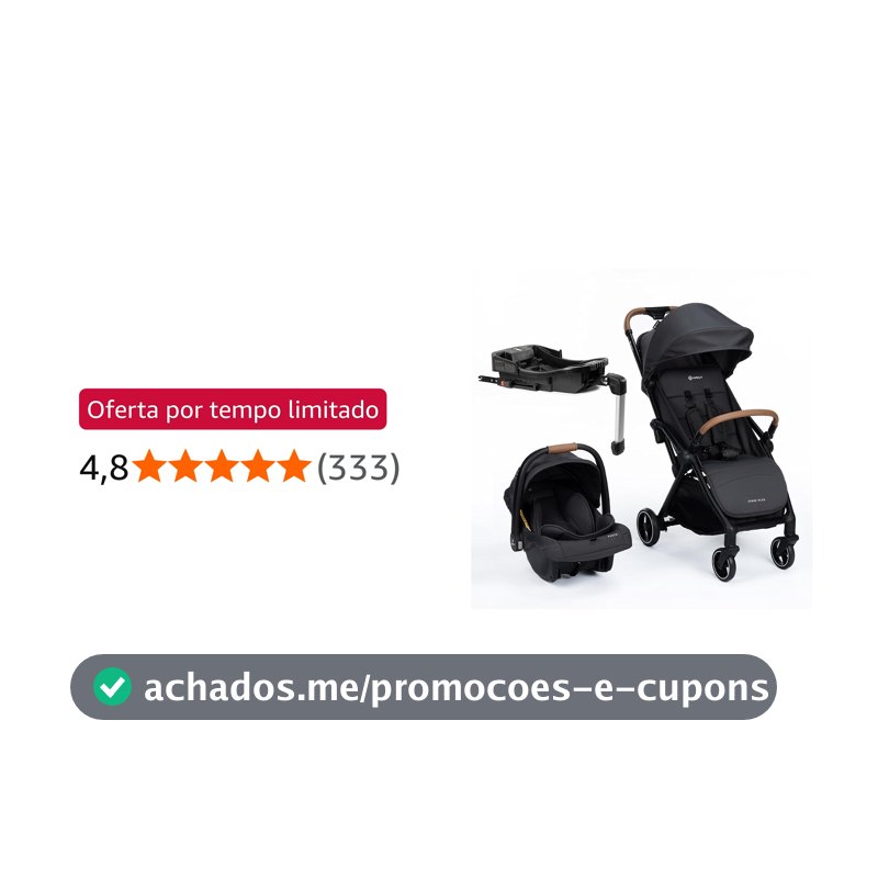Travel System Safety 1st Spark Plus Trio com Isofix, 0 a 22 kg, Black Graphite