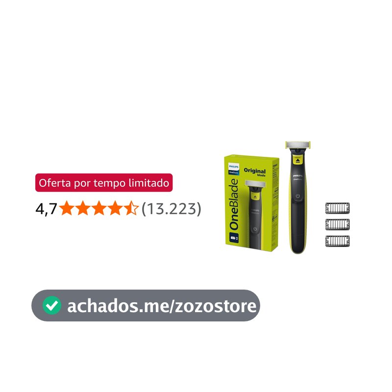 Philips OneBlade Barbeador e Aparador Elétrico: Raspa, Apara e Contorna