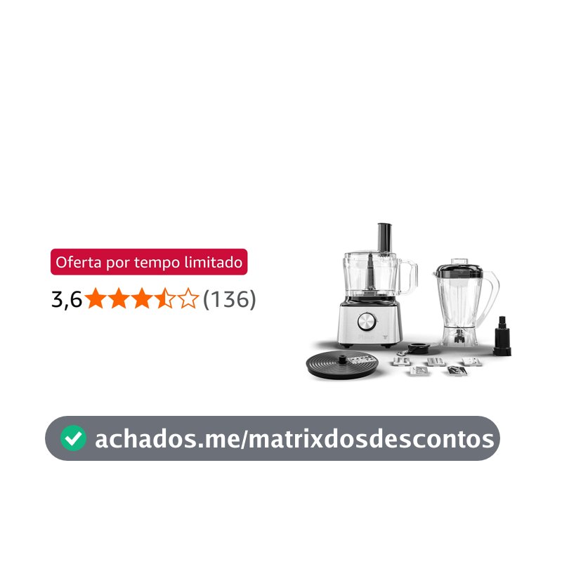Philco Multiprocessador 1000W 5 em 1 PMP10A 127W 2 Litros Preto com Inox