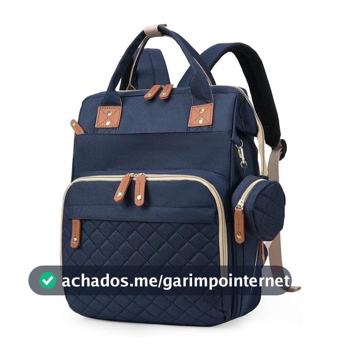 Mochila Maternidade Impermeável Grande Capacidade Bolsa Bebê Unissex com Porta Mamadeira Térmico, Conector USB, Abertura Ampla e Alças Confortáveis para Passeios ou Viagens
