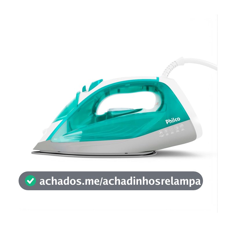 Philco Ferro de Passar a Vapor 320ml Base Cerâmica PFV71 127V Verde e branco