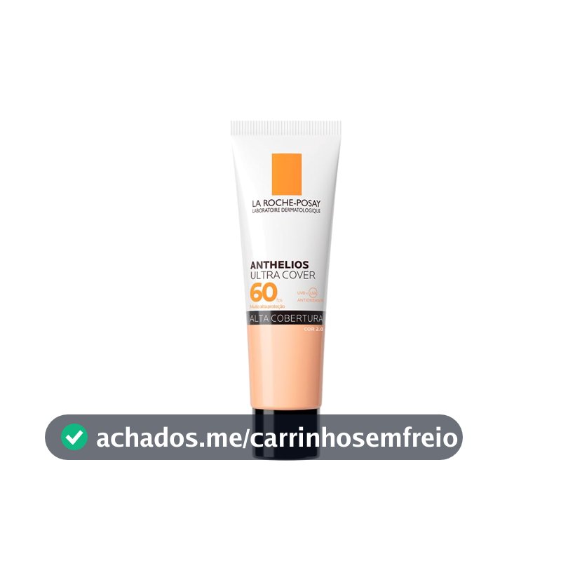 La Roche-Posay, Ultra Cover, Protetor Solar com Cor e Performance de Maquiagem, 12h de cobertura de base em uma única camada, Textura Fluida, Oil free, Toque Seco, FPS60, 30g
