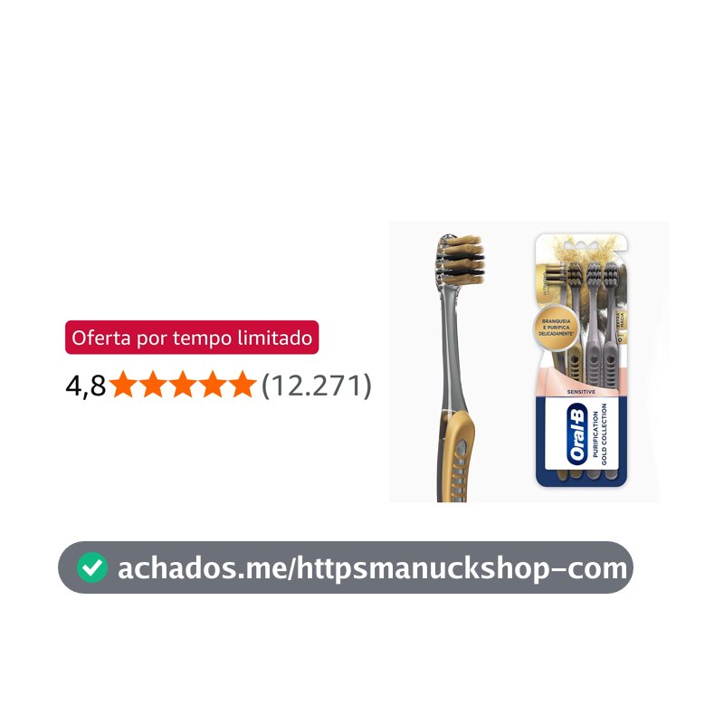 Oral-B Escova de Dente Sensitive Purification Gold Extra Macia 4 Unidades