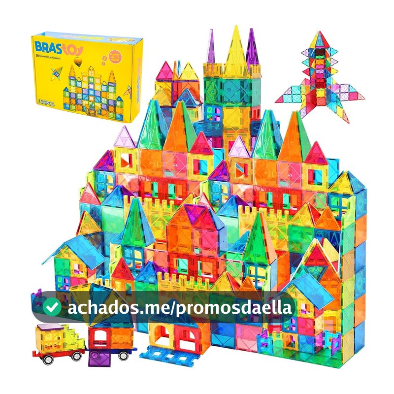 Brastoy Blocos de Montar Magnéticos Infantil Construção STEM Brinquedo (130 Peças)