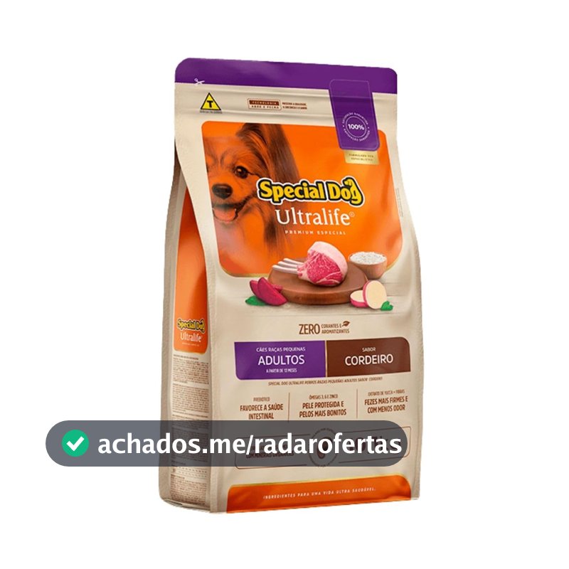 Ração Special Dog Ultralife Raças Pequenas Adultos Cordeiro e Arroz 10,1 kg