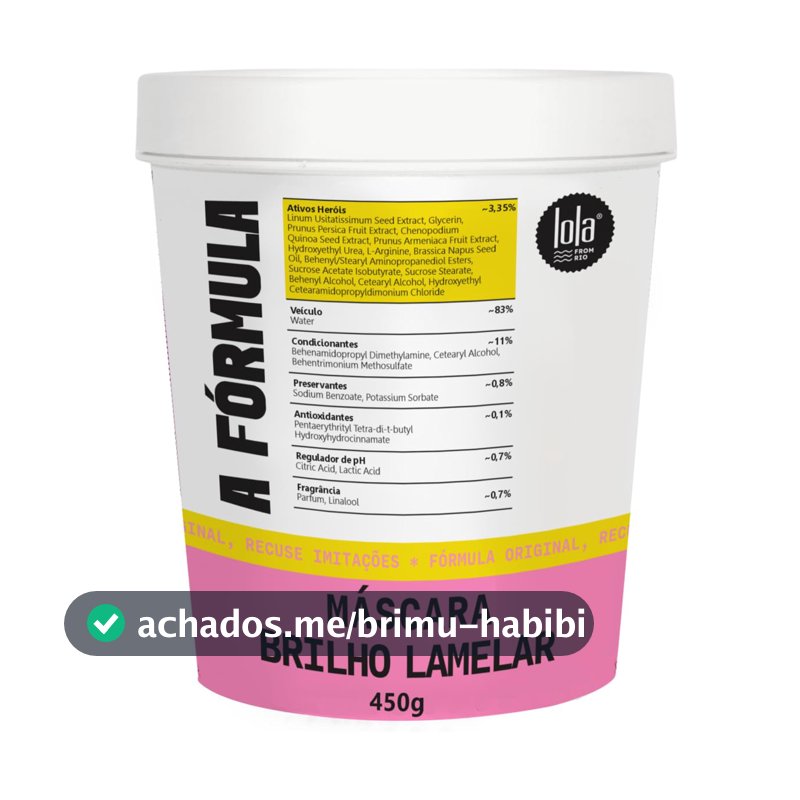 Máscara Capilar A Fórmula 450gr - Lola Cosmetics