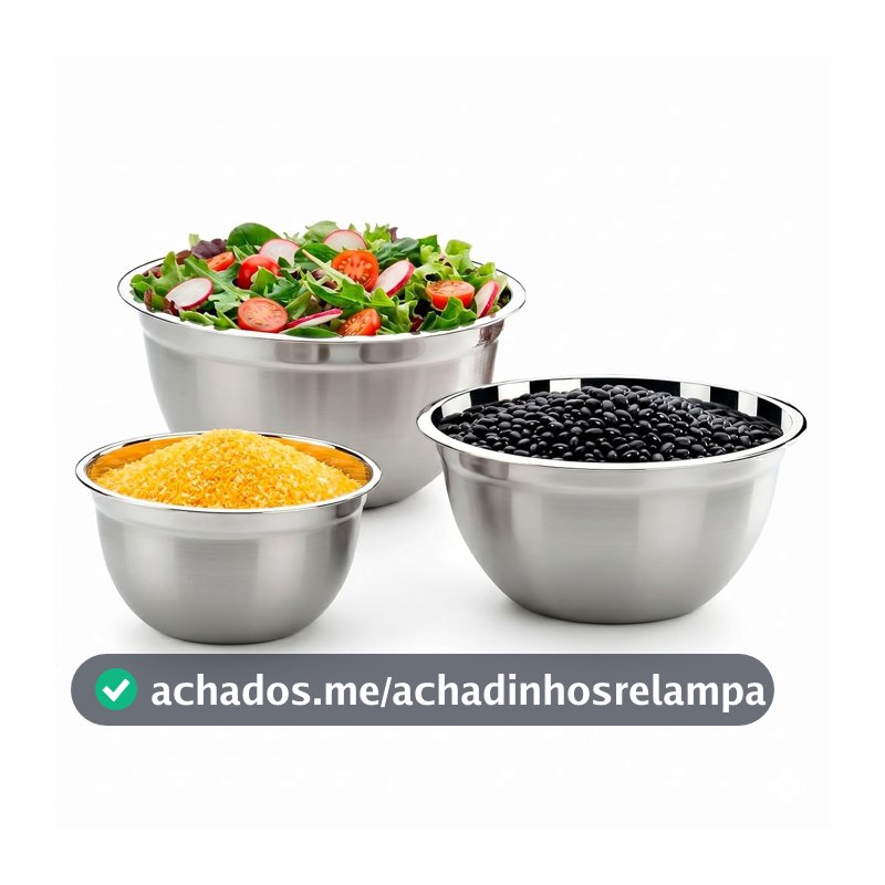 Conjunto de Tigelas Brinox 3 Peças Suprema Aço Inox