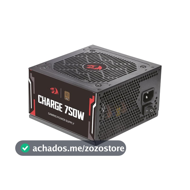 Fonte Gamer Redragon Charge 750W Preto ATX 80 Plus Bronze Capacitores 100% Japoneses FRC-750