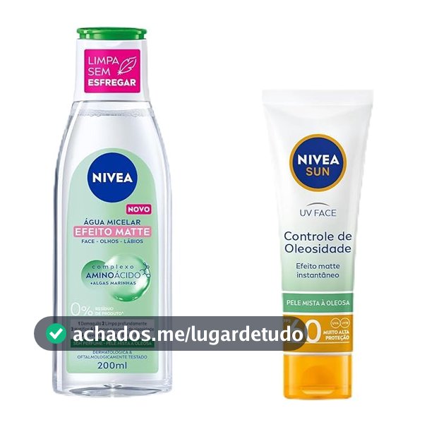 Kit Água Micelar, Protetor Solar Facial NIVEA, FPS 60, 200ml+50ml