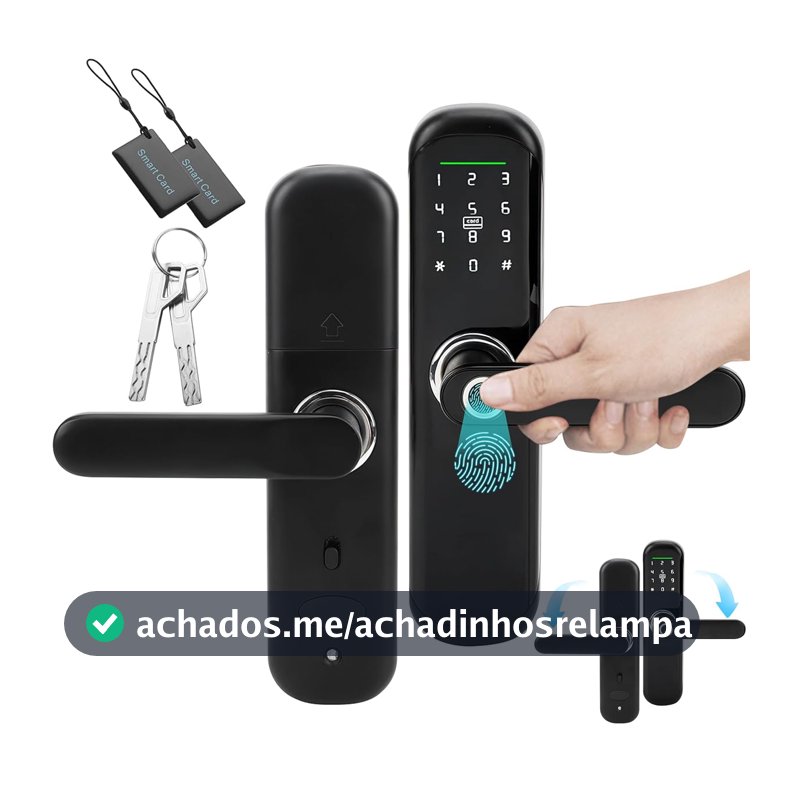 Fechadura ElectróNica Inteligente Da Porta, 4 Maneiras De Abrir A Porta, Abertura De ImpressãO Digital, Abertura De CartãO Ic, Abertura De Senha, Abertura De Chave, Adequado Para A Maioria Das Portas