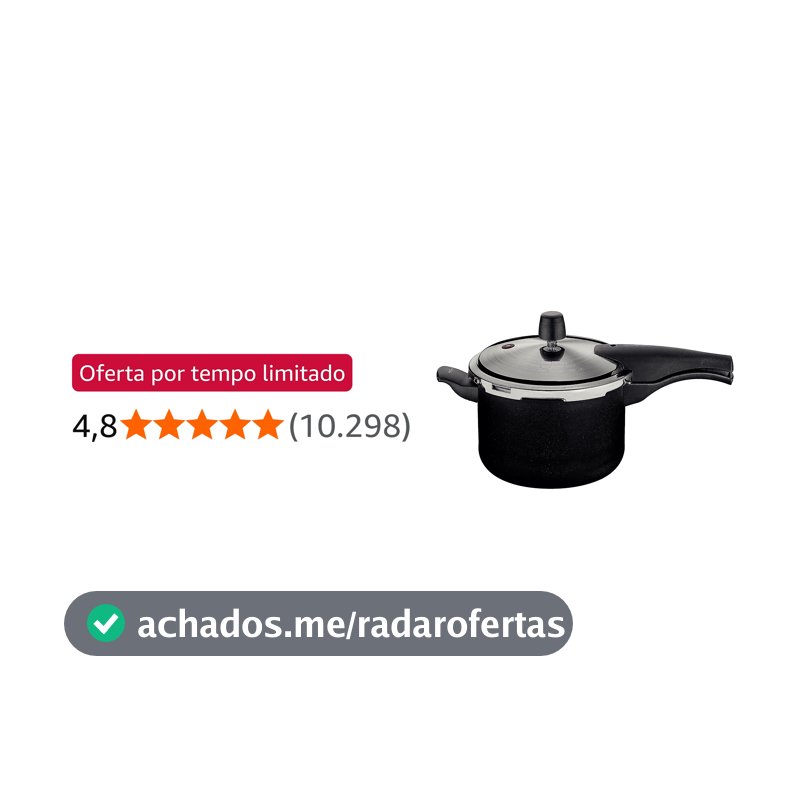 Panela de Pressão Tramontina Vancouver Effect em Alumínio com Revestimento Interno e Externo em Antiaderente Starflon Max Preto 20 cm 4,5 L
