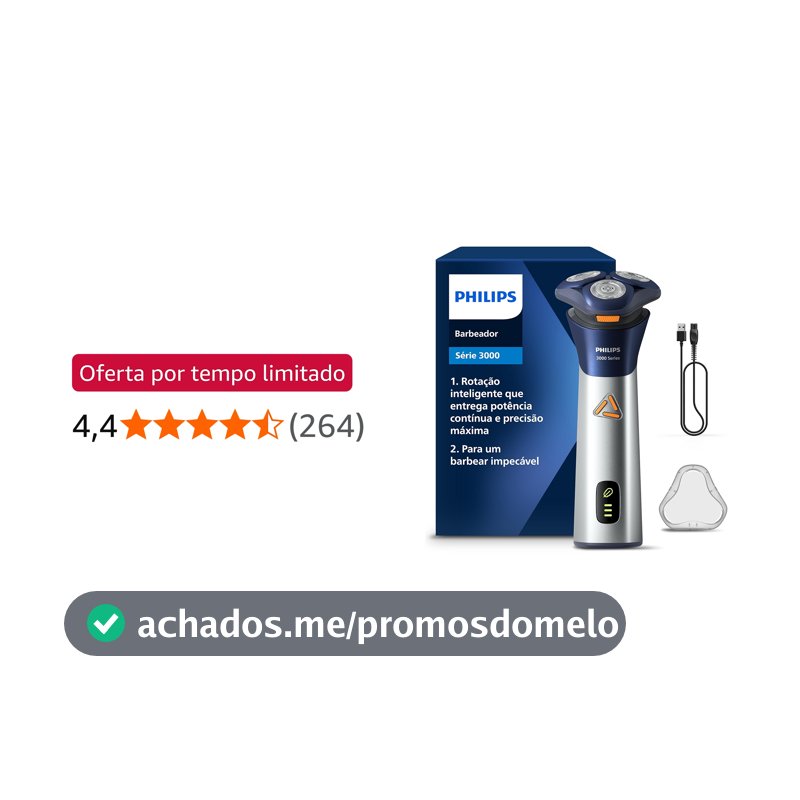 Philips Barbeador Elétrico Shaver Série 3000 Cabeças flexíveis 6D