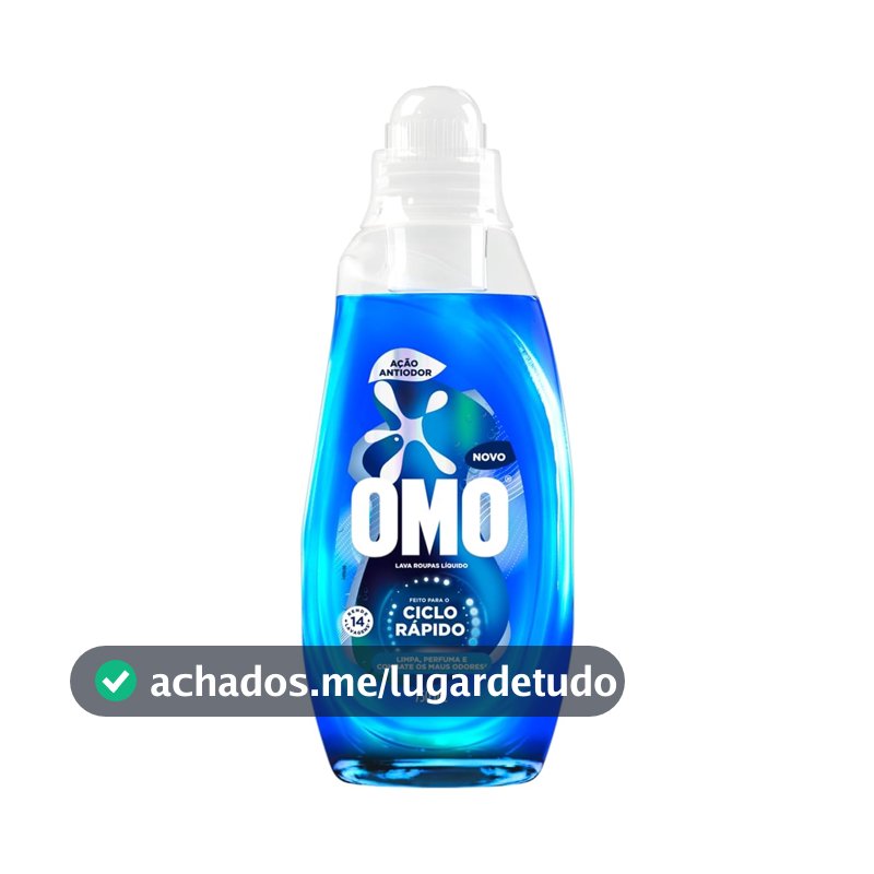 Lava-Roupas Líquido Omo Ciclo Rápido Ação Antiodor Frasco 750ml