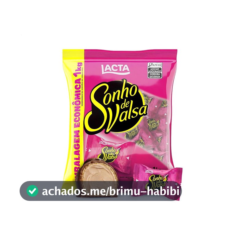 Lacta Sonho de Valsa - Wafer Recheado Sabor Chocolate Pacote 1kg