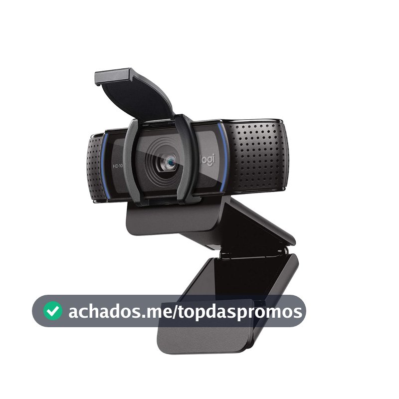 Webcam Full HD Logitech C920s 1080p/30fps com Microfone Embutido e Tampa de Privacidade para Zoom/Teams/Meet ou Até Criação de Conteúdo - Preto