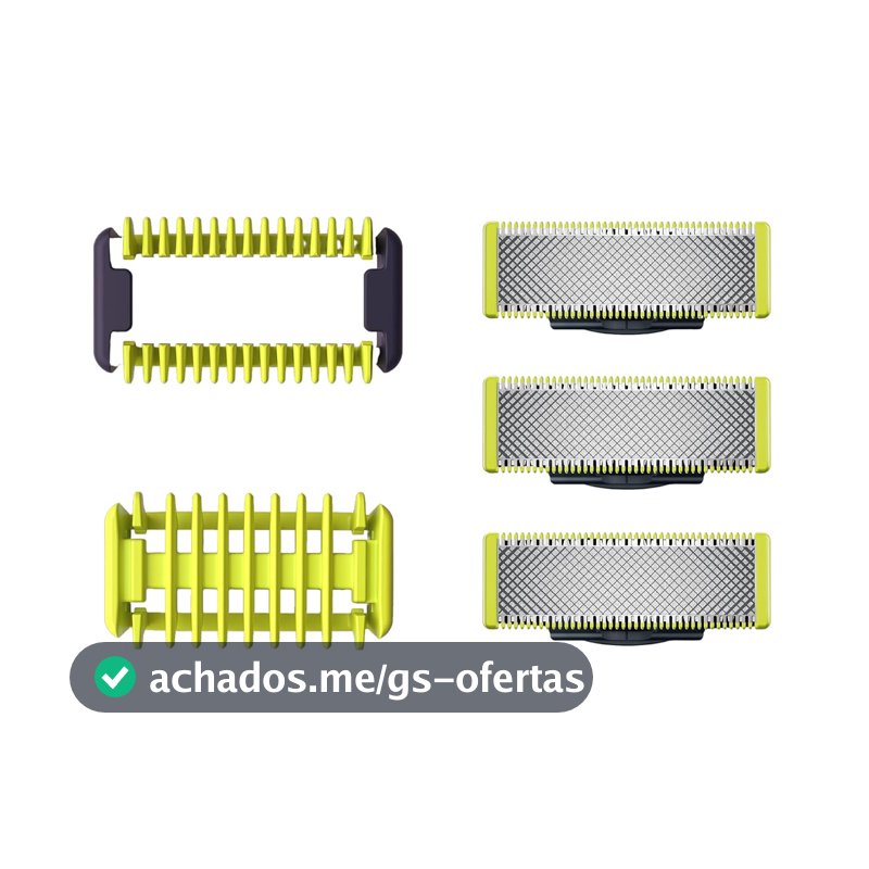 Lâminas de Reposição Originais Philips OneBlade QP630/51 Aço Inoxidável - Raspa, Apara e Contorna - Pacote com 3 un