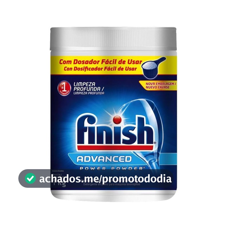 Finish Advanced Detergente para Lava Louças em Pó, Sabão Limpeza Profunda, 1kg