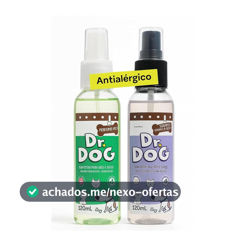 Kit Banho a seco Pet + Perfume cheirinho de bebê, hipoalergênico, Banho Expresso para Cães e Gatos – Limpa, Perfuma e Hidrata, Sem Enxágue (Banho a seco Pet 120ml)