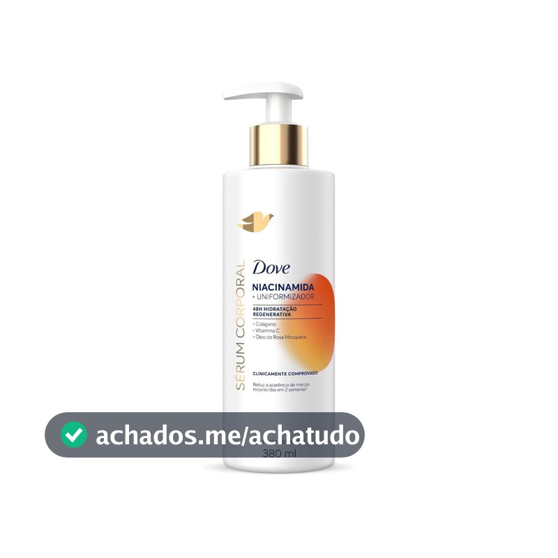 Sérum Hidratante Corporal Para Pele com Tom Irregular 48h de Hidratação Regenerativa Dove Dermo Renovador Niacinamida Redutor de Marcas Escurecidas Clinicamente Comprovado 380mL