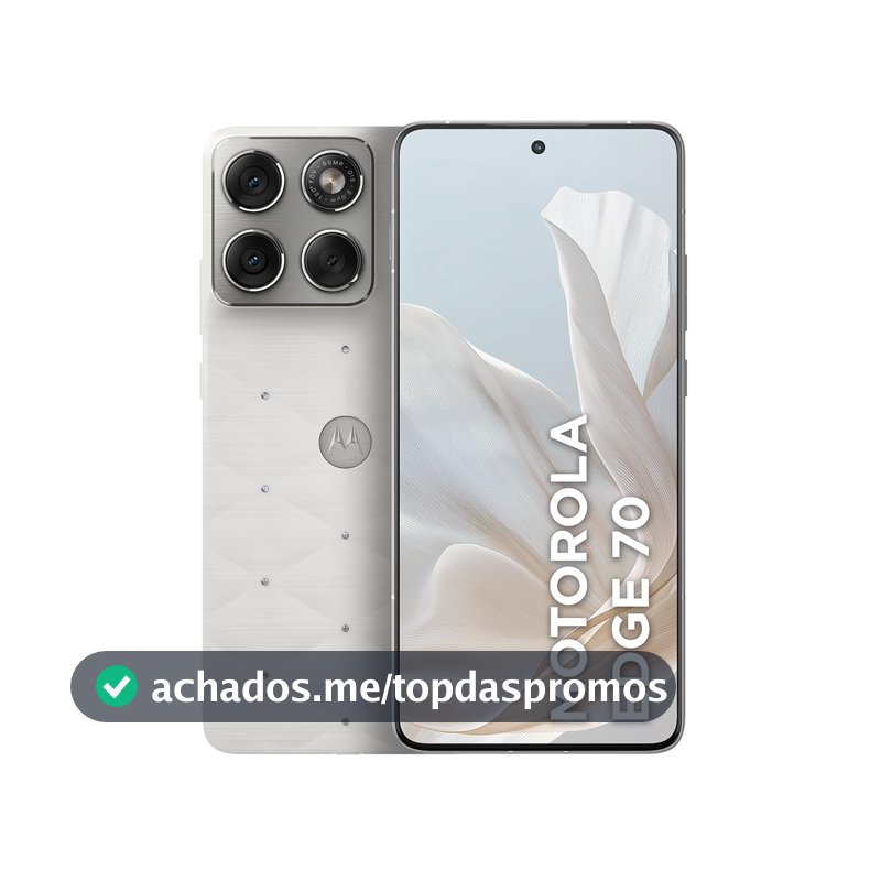 Smartphone Motorola Edge 70 5G Crystals by Swarovski - 512GB 12GB RAM + 12GB RAM Boost, Ultrafino, 3 cameras 50MP e tela extreme Amoled 120hz - Cloud Dancer