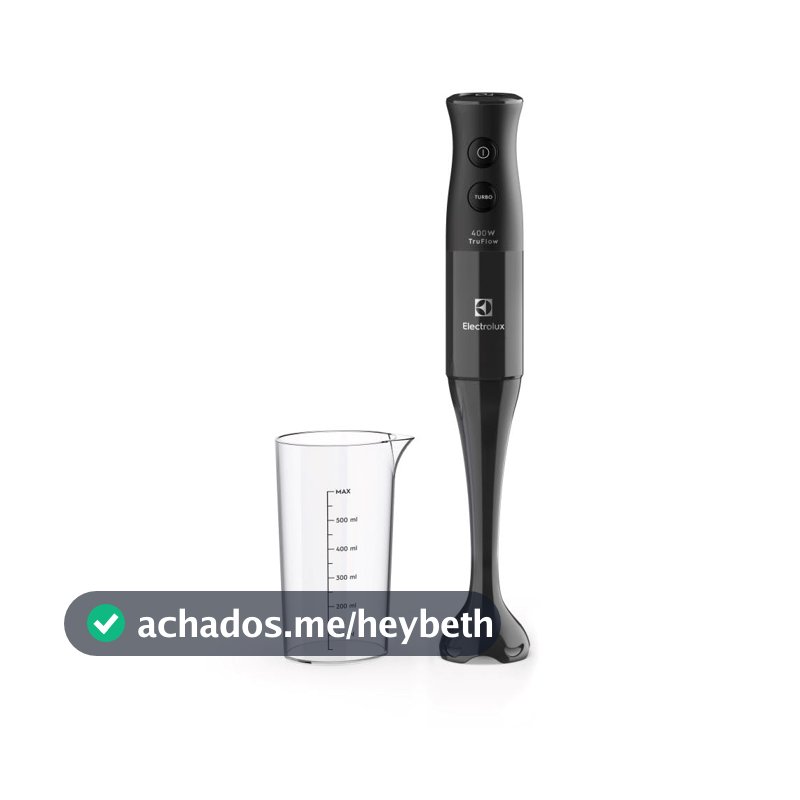 Mixer de mão Electrolux Preto 400W com Tecnologia TruFlow 1 velocidade função turbo EIB05 127V