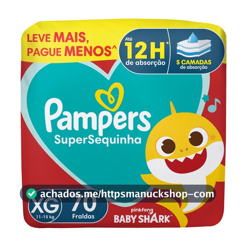 Fralda Pampers Supersequinha Tamanho XG 70 Unidades