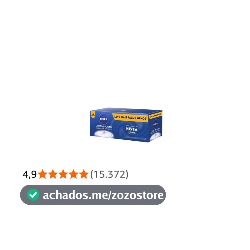 NIVEA Sabonete em Barra Creme Care Promo 6 un. 90g - Limpa e deixa a pele macia mesmo após o banho, com glicerina, fragrância NIVEA Creme e o exclusivo ingrediente Eucerit