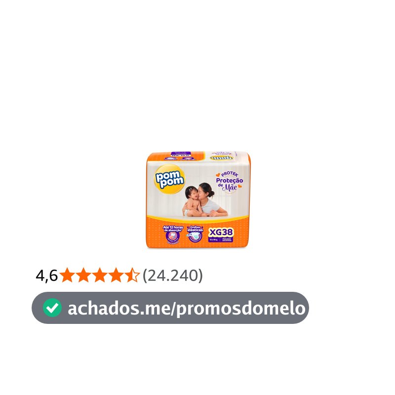 Fralda Pom Pom Protek Proteção de Mãe Mega XG 38 Unidades
