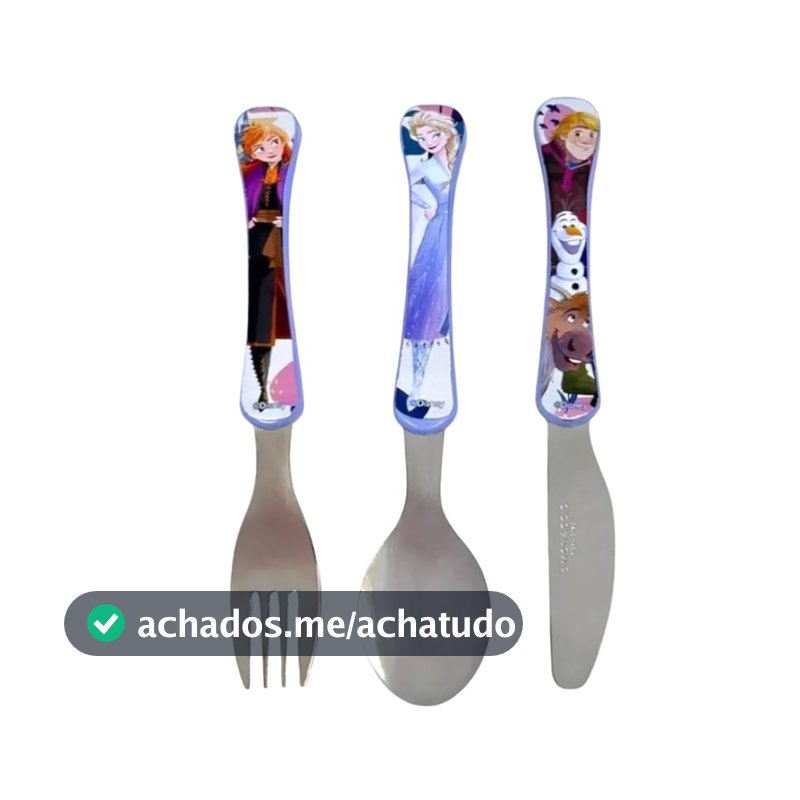 Jogo de Talheres Infantil Simonaggio Frozen, 3 Peças