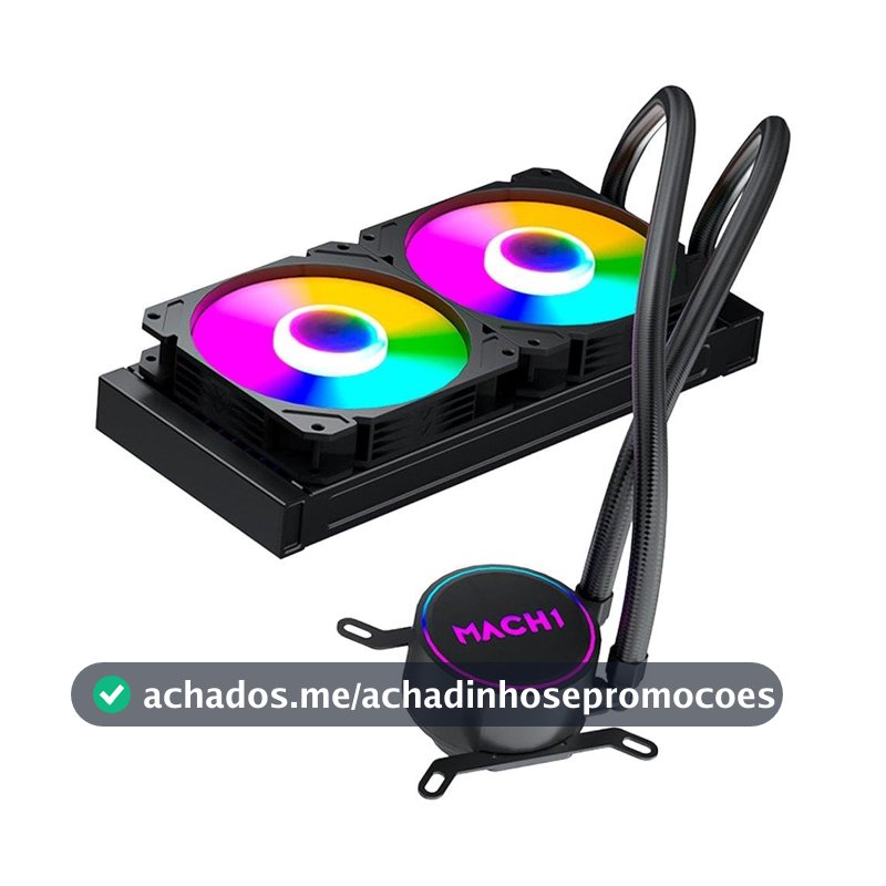 Water Cooler Mach1 Logic, Rgb, 240mm, Amd e Intel, Preto - Gk240