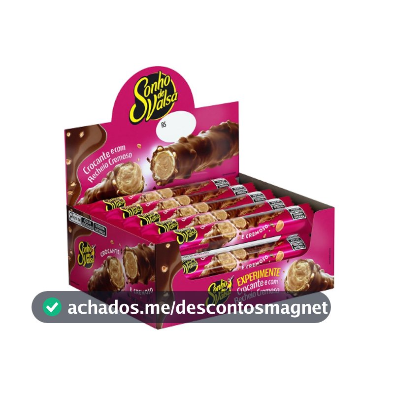 Stick Wafer Recheado Sonho de Valsa Sabor Chocolate - Display com 15 unidades de 25g