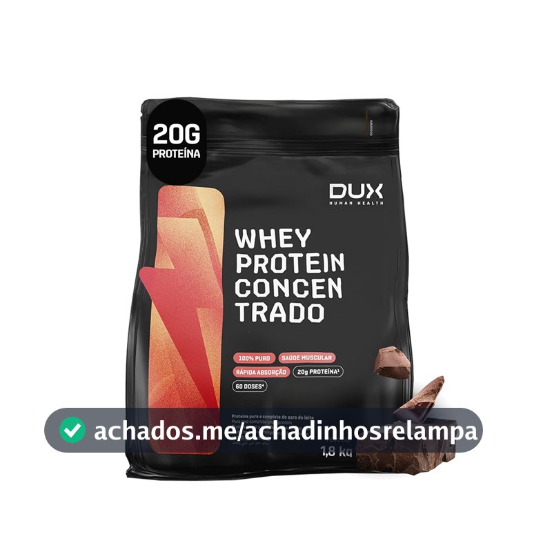 Whey Protein Concentrado Chocolate Refil 1.8kg – Contribui Para o Ganho Muscular Hipertrofia – Dux Human Health