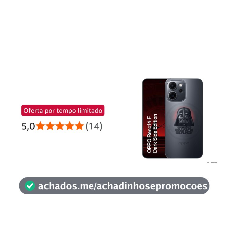 Smartphone OPPO Reno 14 F Dark Side Edition 256GB 12GB RAM
