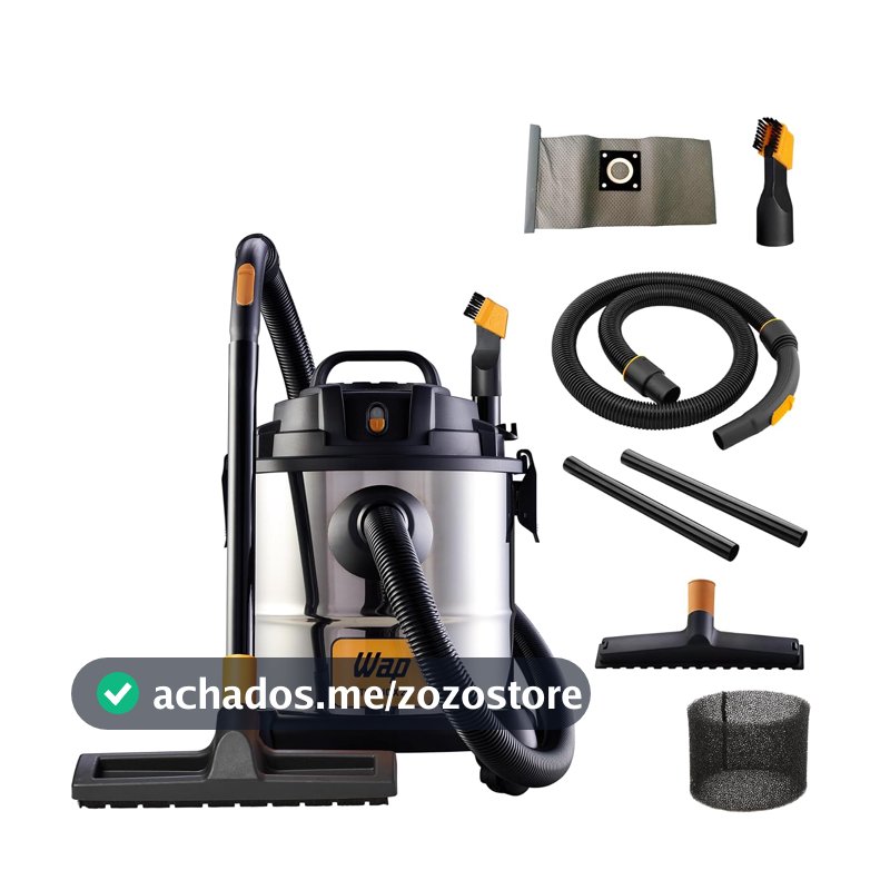 WAP Aspirador de Pó e Água Barril GTW INOX 20, Compacto, 20 Litros, com Filtro Lavável, 160mbar 1600W 220V