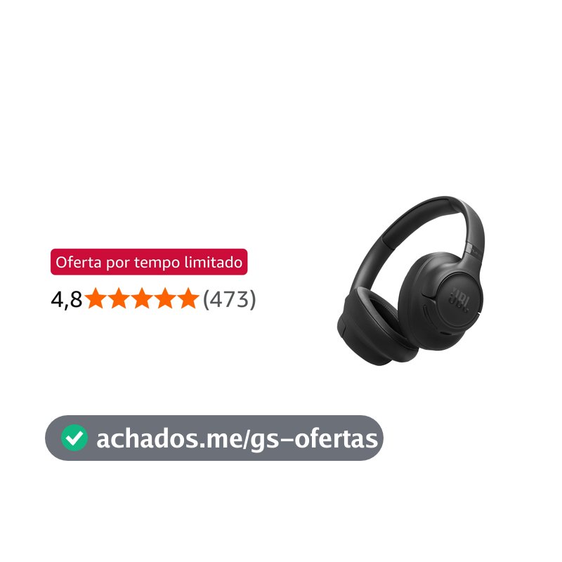 JBL, Fone de Ouvido Bluetooth Over-Ear, Tune 730BT, Sem Fio, Até 76 Horas de Bateria - Preto