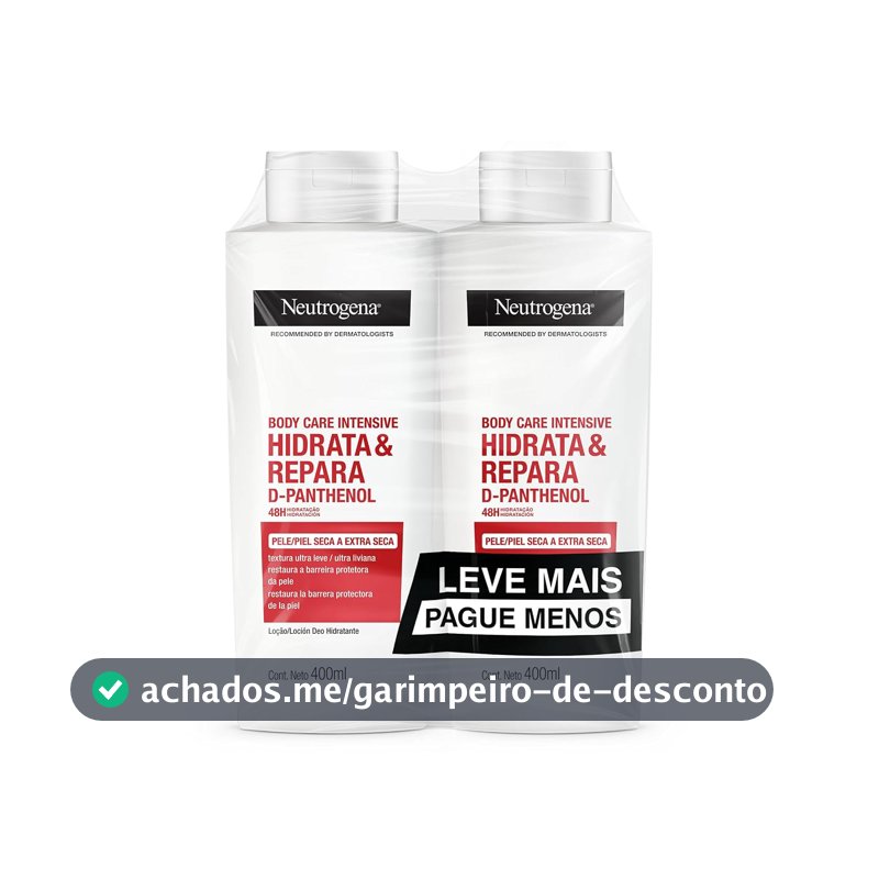 Creme Hidratante Neutrogena Hidrata&Repara, Kit 2 Unidades de 400ml