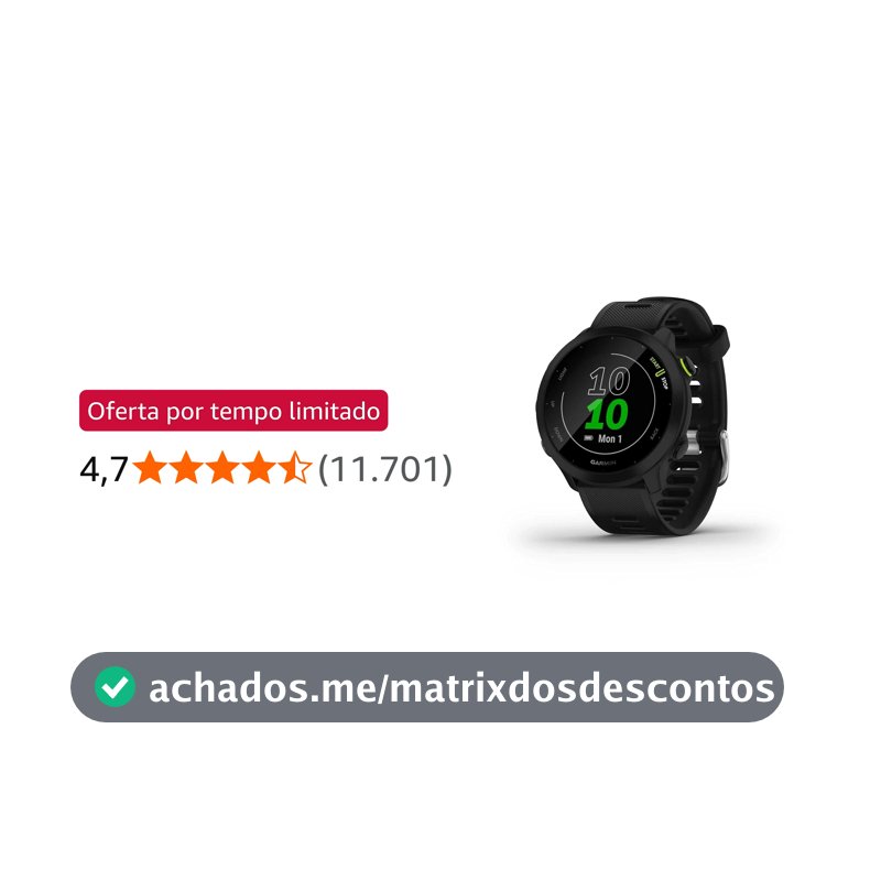 Garmin Relógio Forerunner 55 com Monitor Cardíaco de Pulso e GPS