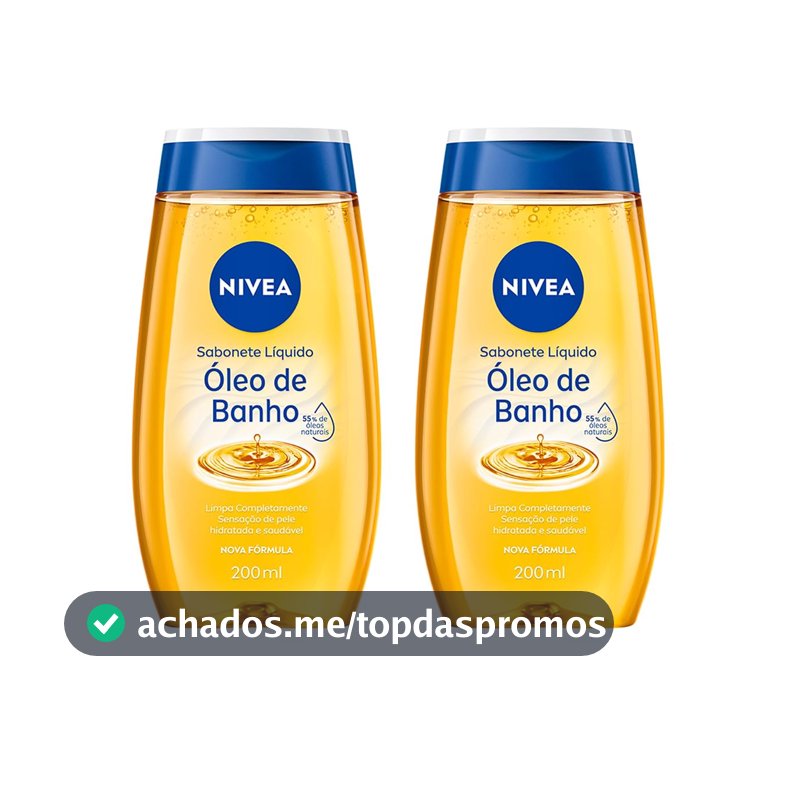 NIVEA KIT Sabonete Líquido Óleo de Banho 200ml - 2 Unidades