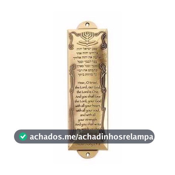 Holy Land Gifts Mezuzá de latão Shema