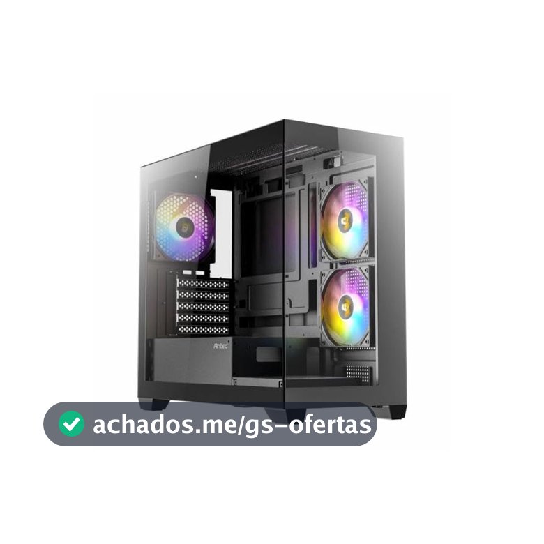 Gabinete Gamer ANTEC CX300M RGB Basic Lateral de Vidro TEMP 4MM MICRO-ATX/ITX com 3 FANS RGB 12