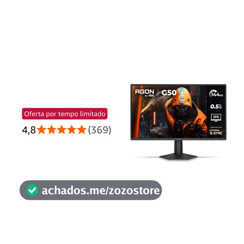 Monitor Gamer AOC AGON G50 24" 144Hz 0,5ms IPS HDR10 G-SYNC 24G50F