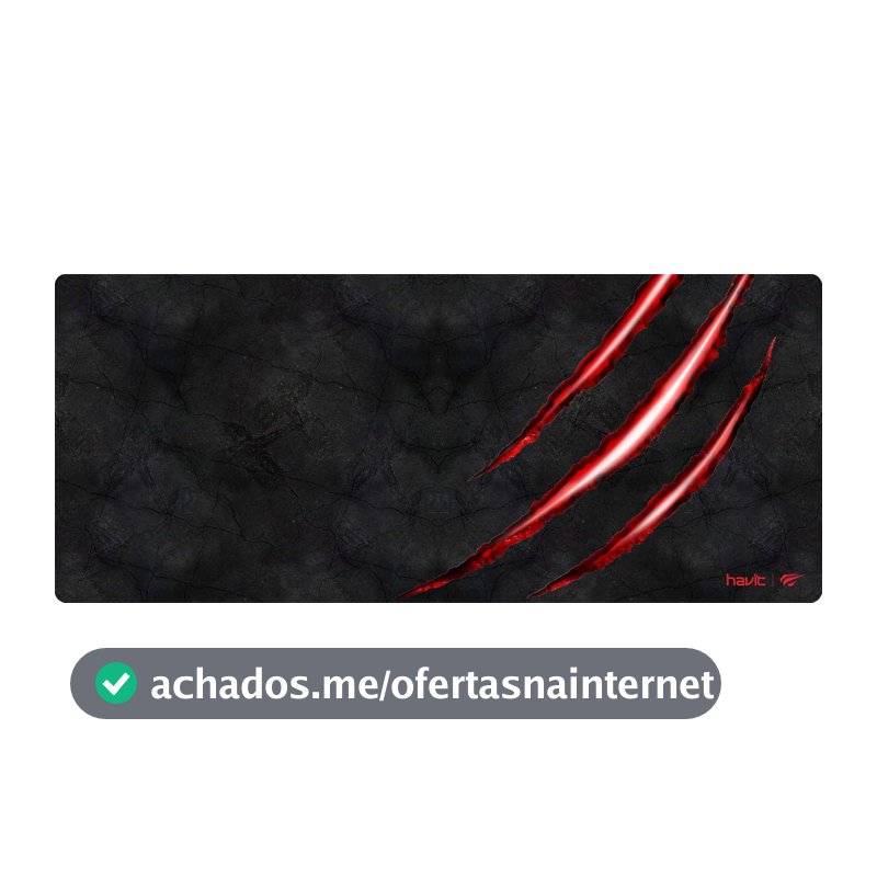 Havit Mouse Pad Grande Gamer MP860, 70 X 30 Cm, Tecido de Malha Fina, Base de Borracha Antiderrapante, Design com Bordas Costuradas, Útil para Cobrir Teclado, Mouse e Outros Objetos, Preto