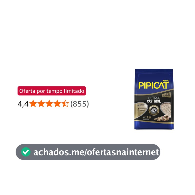 Pipicat Areia Higiênica Ultra Control 4 kg