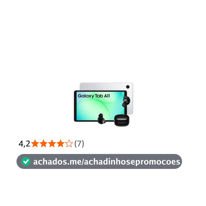 Tablet Samsung Galaxy TAB A11 +Samsung Galaxy Buds Core, Fone de Ouvido, sem fio, cancelamento de ruído, interprete inteligente