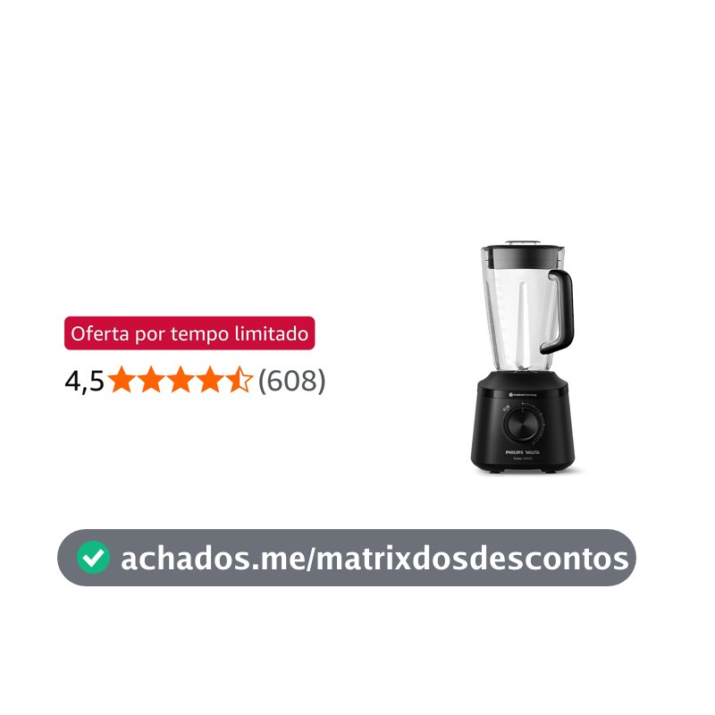 Philips Walita Liquidificador Série 3000 Turbo 1000W, Preto, 110V