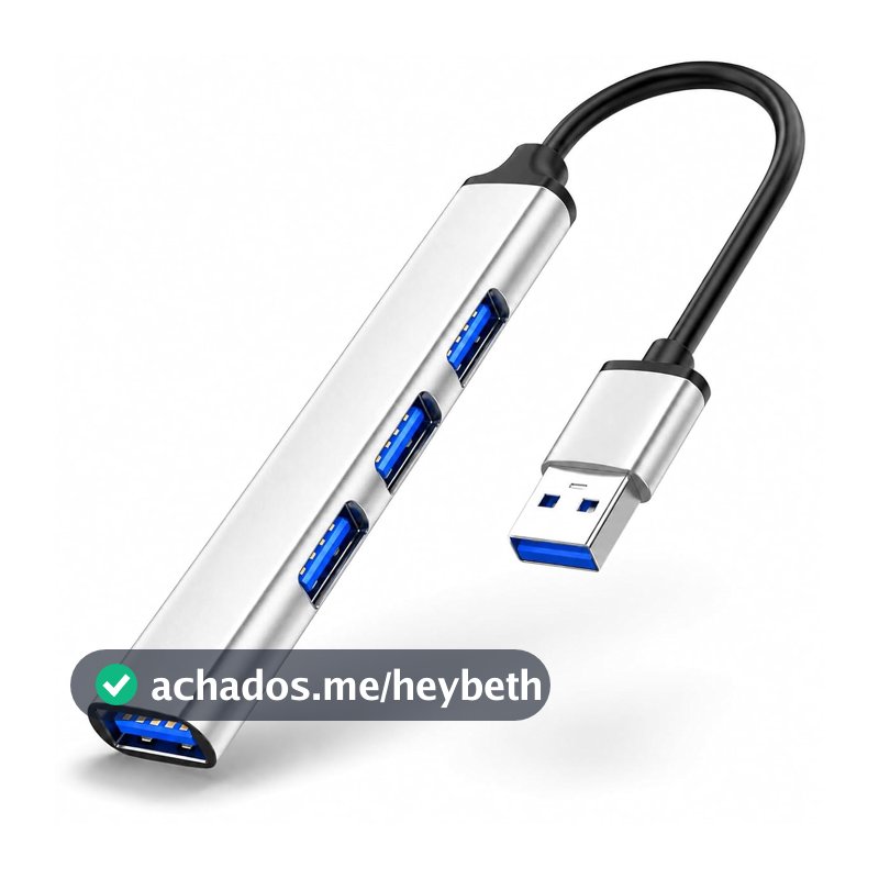 Hub USB 3.0 4 Portas Alta Velocidade 5Gbps em Alumínio