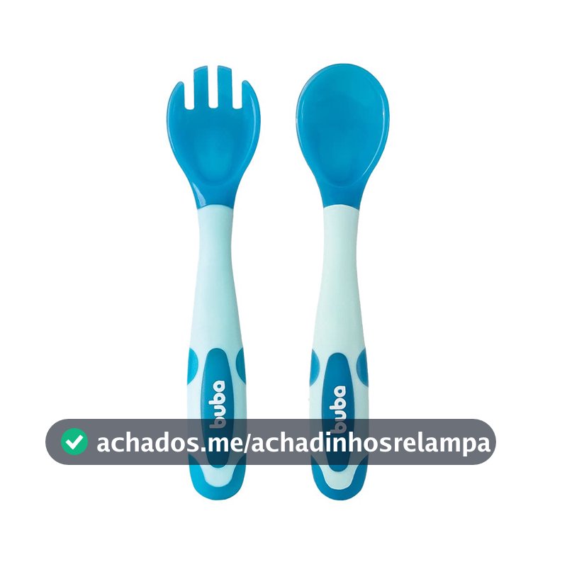 Kit de Talheres Buba, Flexíveis, Termossensíveis, Azul