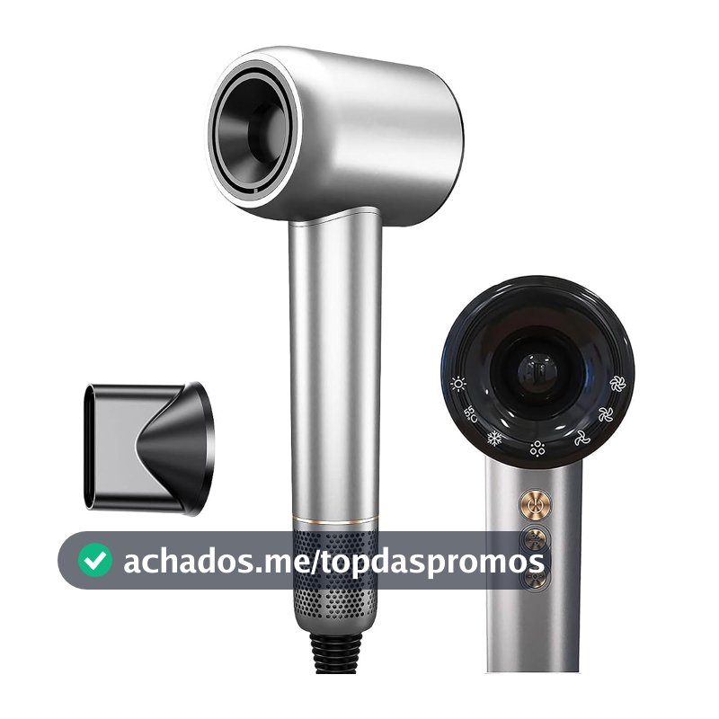 Secador de Cabelo 1500W, Motor Brushless 120.000 RPM, Íons Negativos, 127V