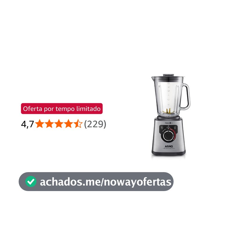 Liquidificador Arno Ultraforce Pro 1100W LN93, com App de Receitas, 6 Lâminas Powelix Life, Jarra de Vidro 2L, Resistente a Choque Térmico e Corpo Inox, Tecnologia Limpa Fácil, 220V
